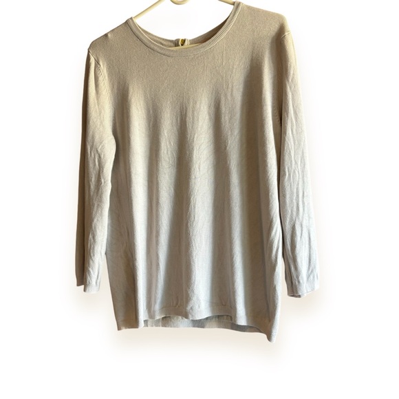 Philosophy Tops - PHILOSOPHY REPUBLIC CLOTHING  CREW NECK LONG SLEEVES OATMEAL SWEATER SIZE L